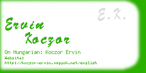 ervin koczor business card